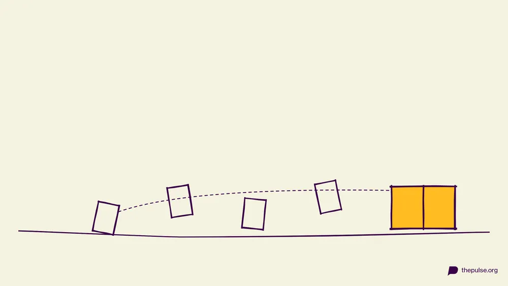 Handgezeichnete Illustration: Hinweiskarten-Spur führt zum gelben Weihnachtsschatz