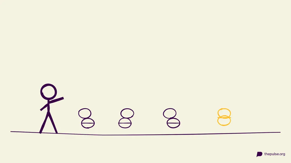 Handgezeichnete Illustration: Falsch kombinierte Eihälften, das gelbe Paar passt