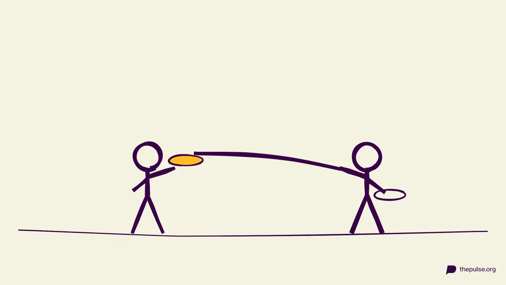 Illustration: Zwei Figuren duellieren sich mit Poolnudel und Papptellern