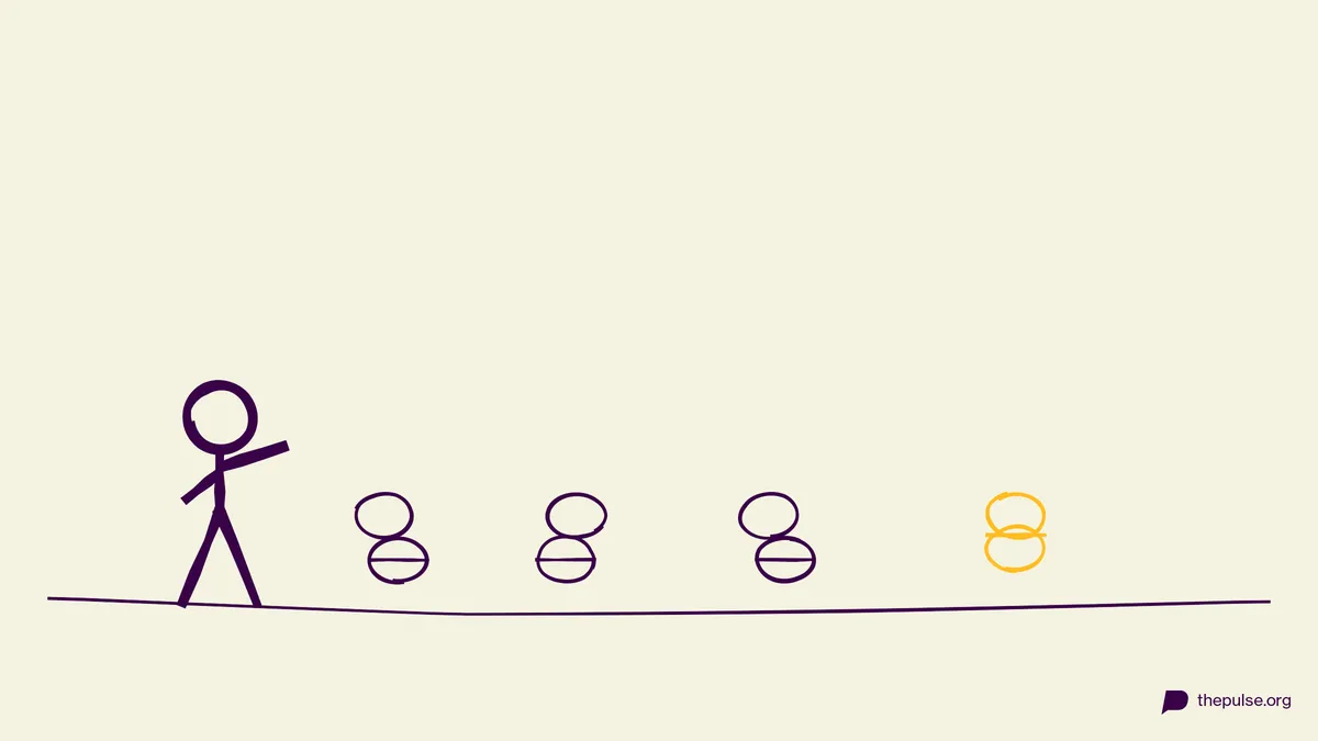 Handgezeichnete Illustration: Falsch kombinierte Eihälften, das gelbe Paar passt