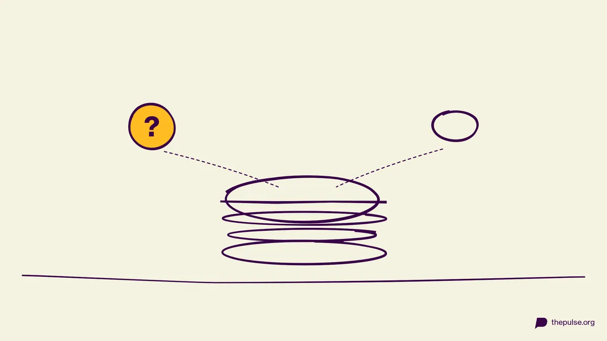 Handgezeichnete Illustration: Welche der beiden Zutaten steckt wirklich im Burger?