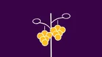 Weinrebe mit gelben Trauben auf Violett