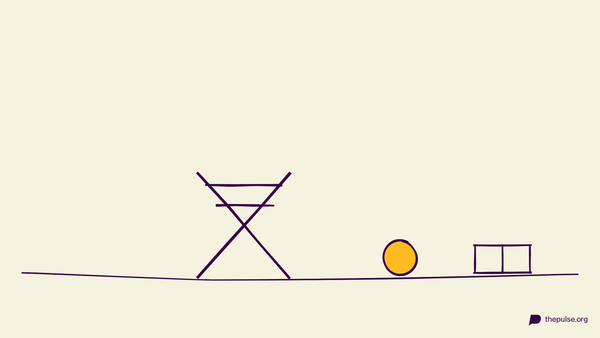 Handgezeichnete Illustration: Liegestuhl, gelber Ball und Buch — Freizeitideen satt