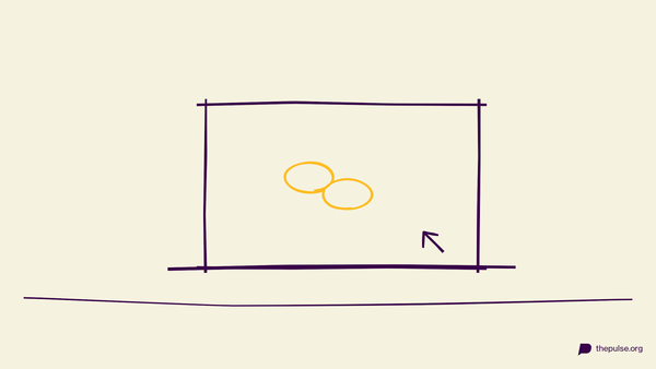 Handgezeichnete Illustration: Bildschirm mit gelben Kettengliedern — Links und Tools