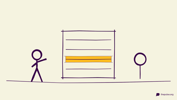 Handgezeichnete Illustration: Vier vervollständigte Sätze, die gelbe Zeile ist gelogen