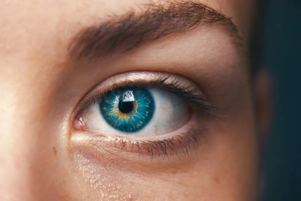 Gros plan sur l’œil bleu d’une personne